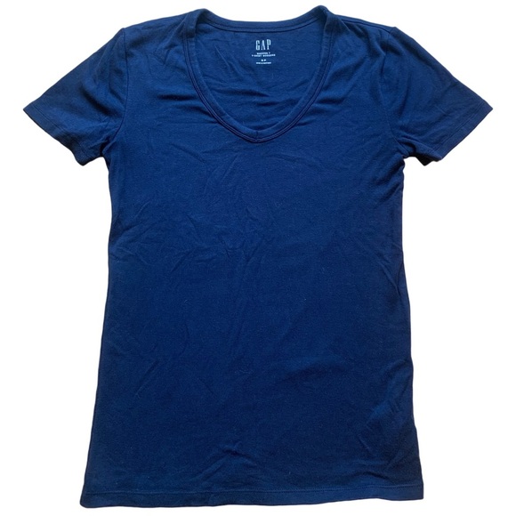 💜 Gap Modern T-Shirt | V-Neck | Navy Blue | Size SP (Small Petite) - Picture 1 of 6
